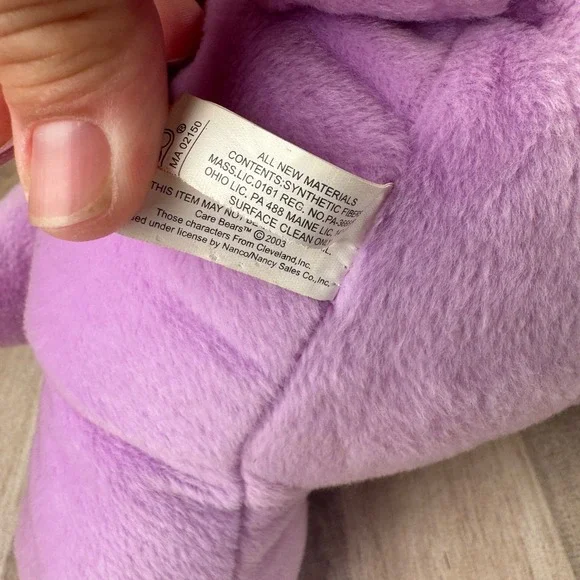 Vintage 2003 Share Bear Care Bear Lollipops Purple Plush 15" - Picture 5 of 6